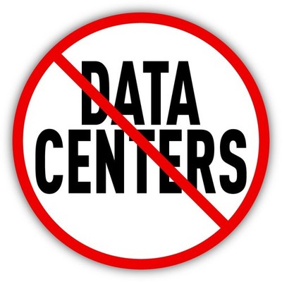 3 inch No Data Centers Round Vinyl Sticker