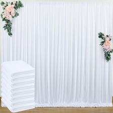 40 ft x 10 ft Free White Backdrop Curtain for Wedding Parties, Polyester Phot...