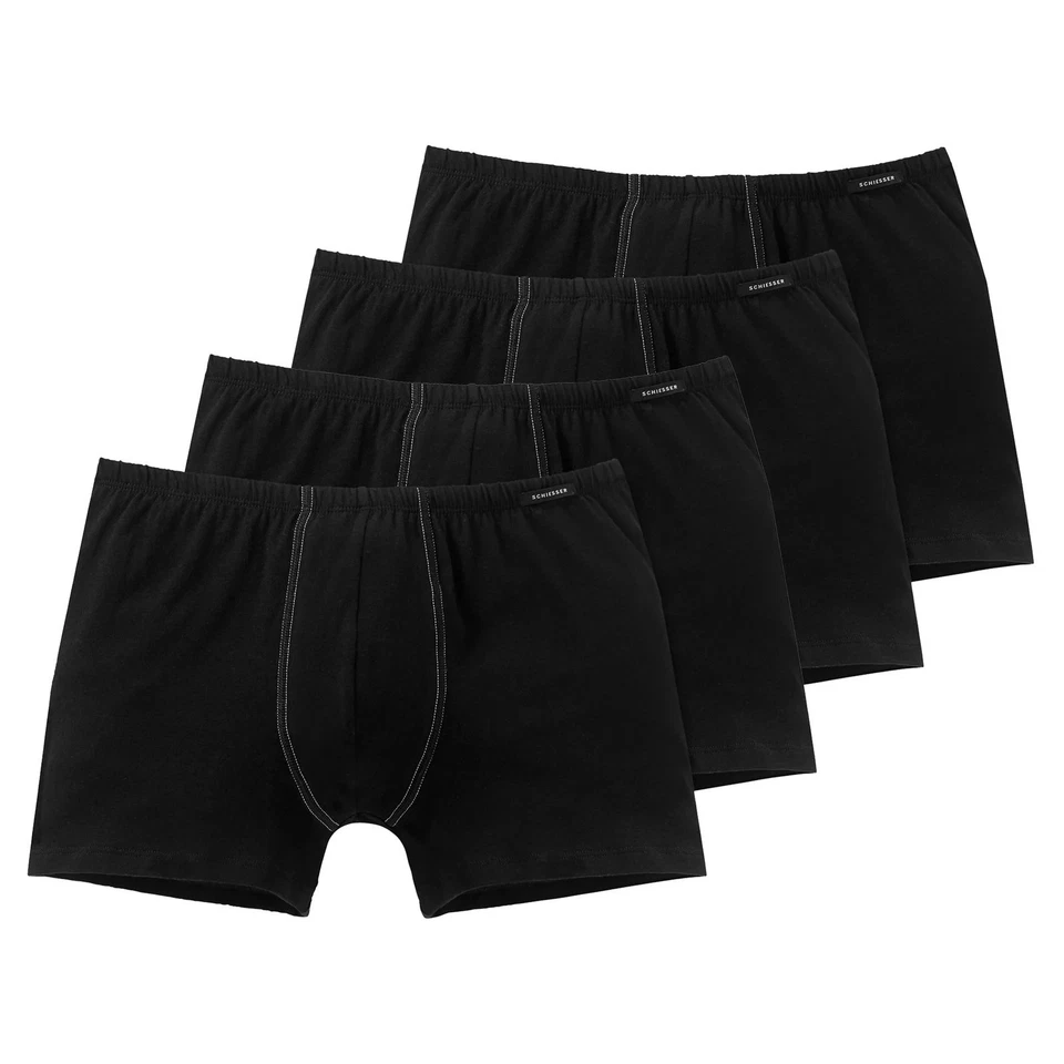 Schiesser da Uomo Pantaloncini 4er Pacco - Pantaloni Boxer Essentials Cotone - Immagine 4 di 4