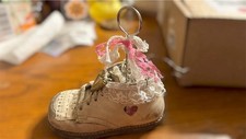 Adorable vintage baby shoe with lace and heart details fairycore