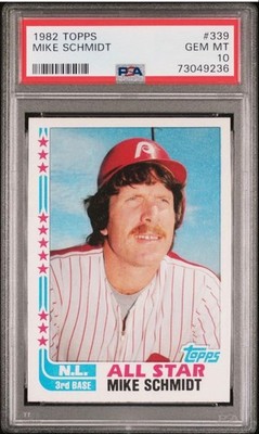 MIKE SCHMIDT 1982 TOPPS NL ALL-STAR BASEBALL PHILLIES #339 PSA 10 Q6995