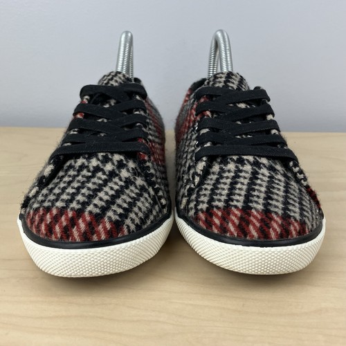 Woolrich Women’s Size 7.0 Strand Wool Plaid Low Top Casual Shoes Gray Red - Picture 5 of 10