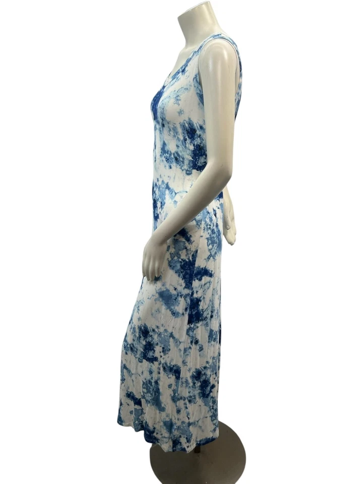 Style & Co Dress Womens Size Small Petite PS Blue Tied Dye Sleeveless Stretch - Image 4 of 4