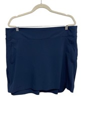 Members Mark Stretch Skort Size XL Pull On Elastic Waist Navy Blue Sporty Active
