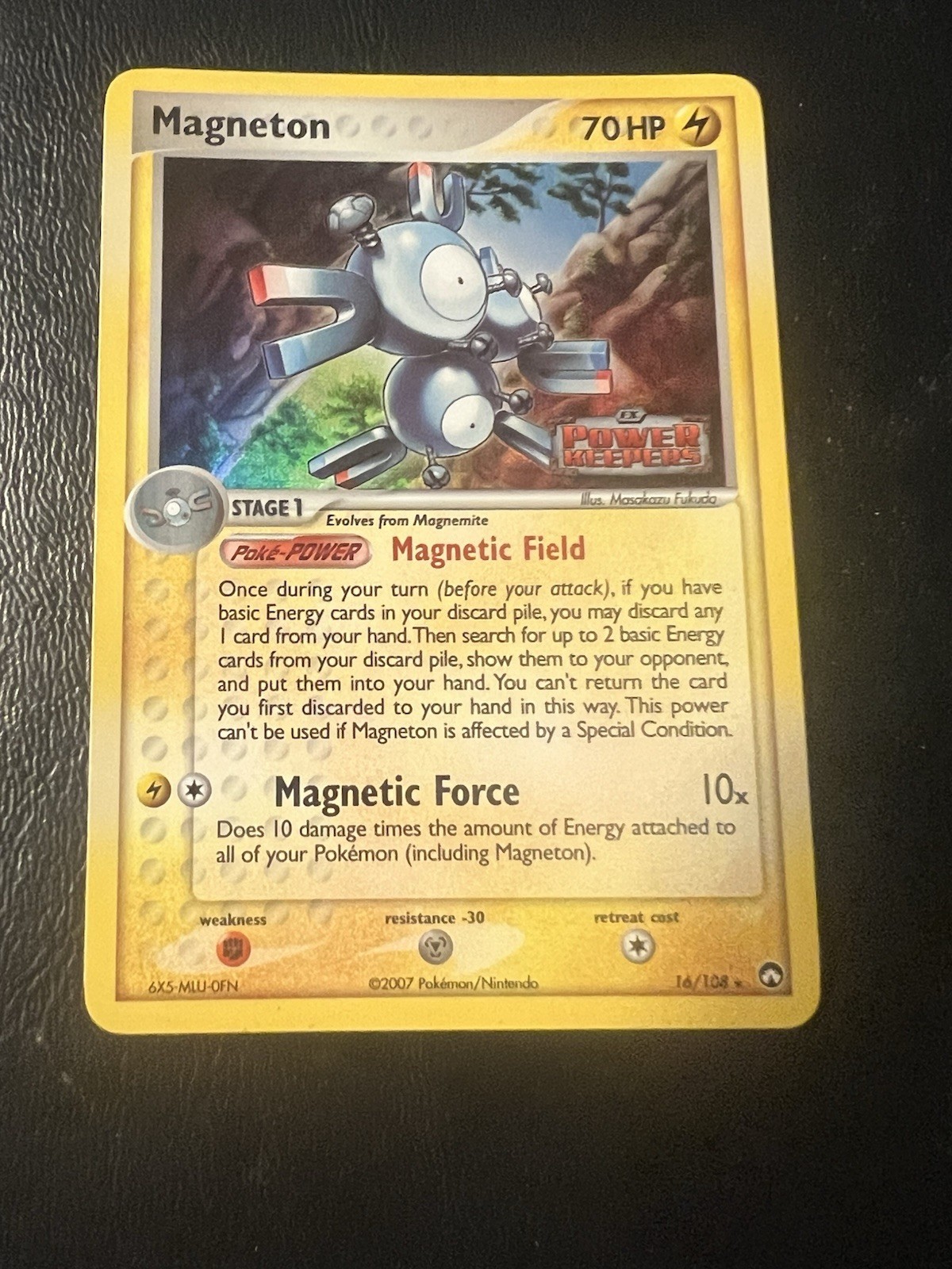2007 Pokemon Ex Power Keepers Stamped Magneton 16/108 Reverse Holo Card LP
