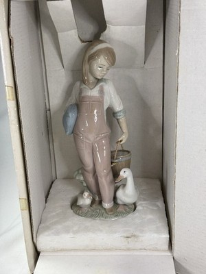 LLADRO SATURDAY'S CHILD GIRL WITH HER DUCKS FIGURINE 6022 RETIRED New In Box