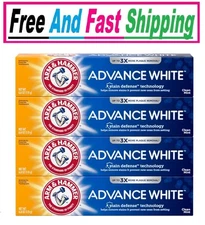 Arm & Hammer Advance White Toothpaste, Clean Mint Flavor, Stain Defense, 4 Pack