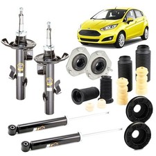 Kit Completo 4 Ammortizzatori Ford Fiesta Vi + Supporti Cuscinetti Tamponi - Miniatura 1