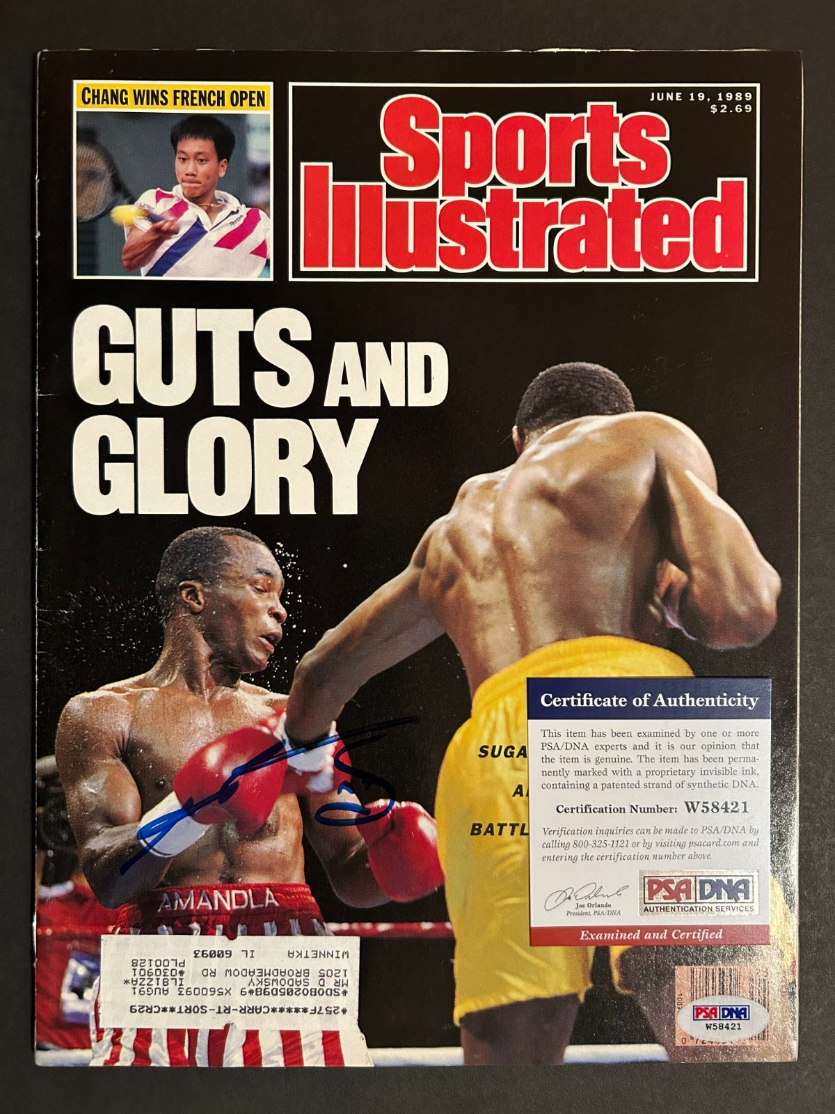 PSA/DNA SUGAR RAY LEONARD AUTOGRAPHED SPORTS ILLUSTRATED SI MAGAZINE SIGNED AUTO