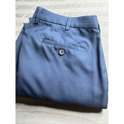 Peter Millar Mens Blue Dress Pants Flat Front Tailored Trousers 36x32