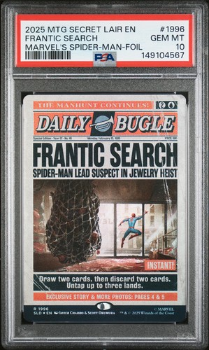 2025 MTG SECRET LAIR DROP #1996 FRANTIC SEARCH PSA 10