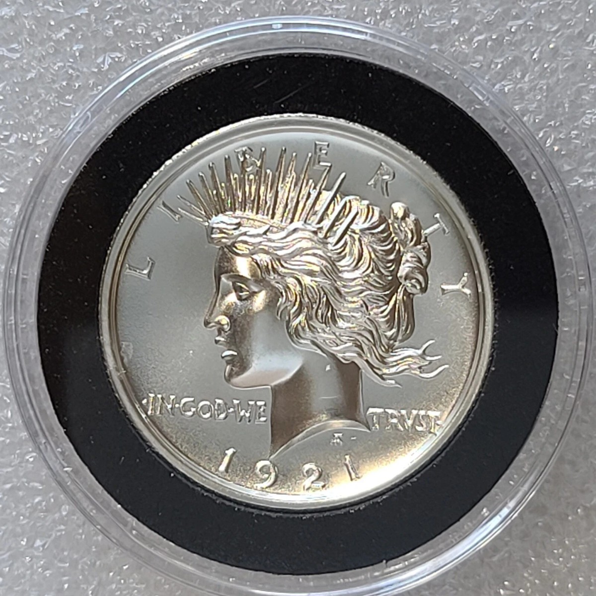 1921 PEACE DOLLAR HIGH RELIEF .999 FINE SILVER PROOF TRIBUTE ART