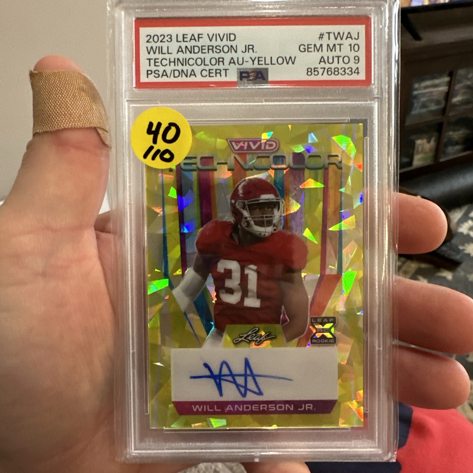 Will Anderson Leaf Vivid Technicolor Autographs #TWAJ Black Crystal