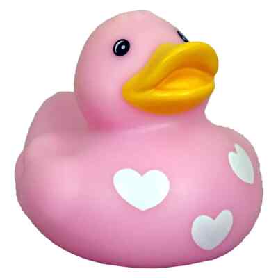 Valentines Day three Hearts Pink Rubber Duck Bath Toy Classic Floating Duck 2''