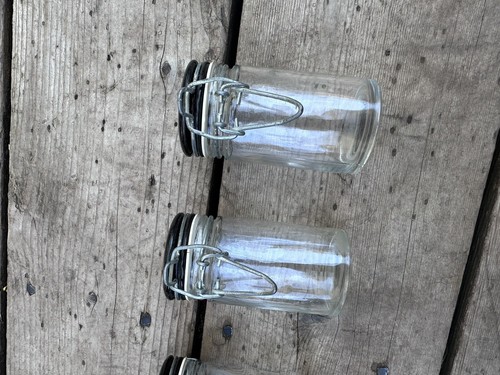 Retro Spice Jars Ceramic Lids Vintage 3.5" Black Set of 4 - Picture 4 of 6