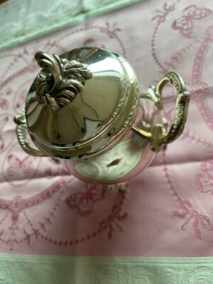 Christofle Sugar Pot Silver Plated Small Container with Lid Tableware France