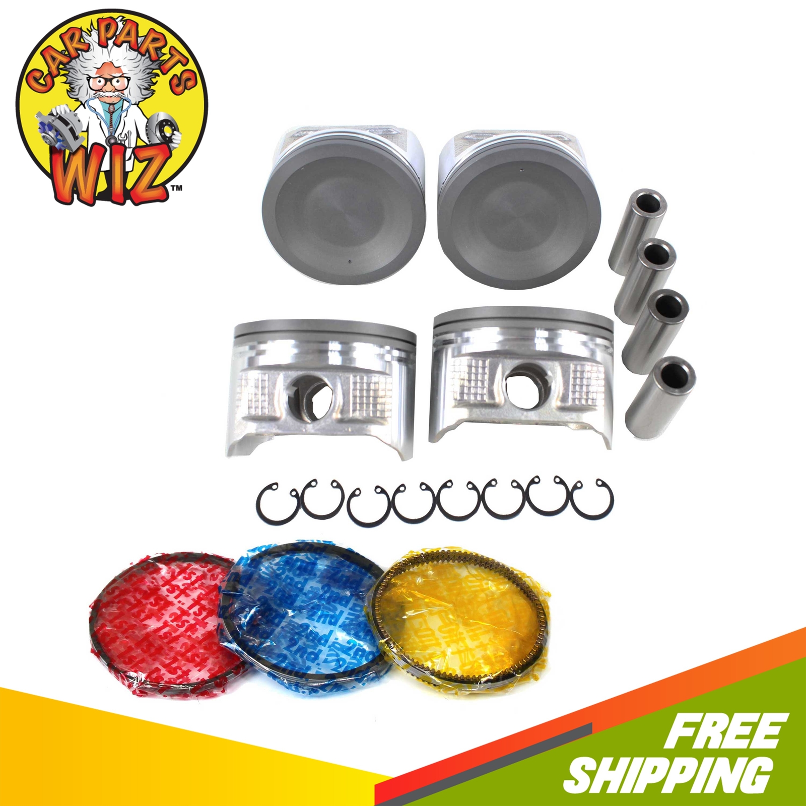 Pistons and Rings Fits 9804 Nissan Frontier Xterra Altima 2.4L DOHC