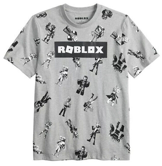 Roblox Graphic Grey Character Boys T-shirt - NWT