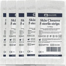 25 x STERILE SKIN CLOSURE STRIPS  Butterfly/Steri Stitches 3mm x 75mm CE MARKED