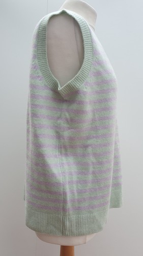 Denim & Co QVC Mint & Lilac Striped Sweater Vest jumper size large brand new dcb - Picture 3 of 4