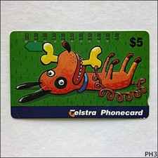Telstra Fun Card Dog and Bone P967112 1340 $5 Phonecard (PH3)