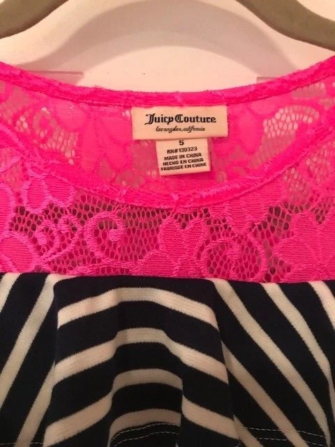 (U) новый с Ярлыками! Juicy Couture девочек темно-синий и розовый размер 5 оригинальная цена $65 - Изображение 3 из 4