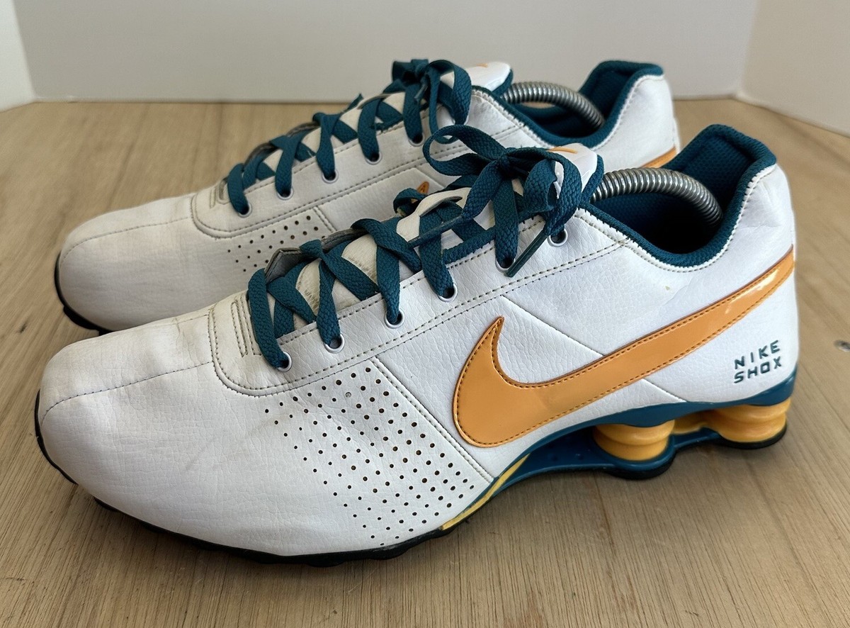 NIKE SHOX DELIVER MENS 10.5 MIAMI DOLPHINS WHITE ORANGE SHOES