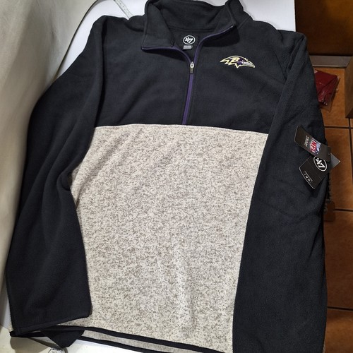 Baltimore Ravens Fleece Lined 1/4 Zip Pullover Sweatshirt Adult XXX Large NWT
