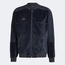 adidas Men's Sportswear Tiro Velour Full-Zip Velvet Bomber Jacket JF4251