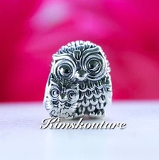 Authentic Pandora Sterling Silver Charming Owls Bead 791966