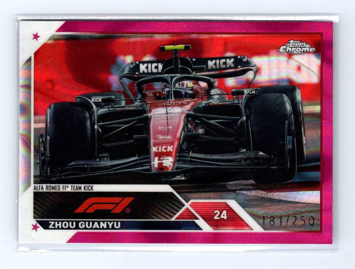 2023 Topps Chrome Formula 1 Zhou Guanyu #119 Fuchsia Lava