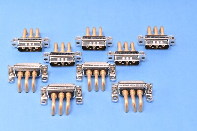 9 ITT Cannon D-Sub Power Connectors 3W3 3-Pin Male P/N: DAMP3H3PJK87