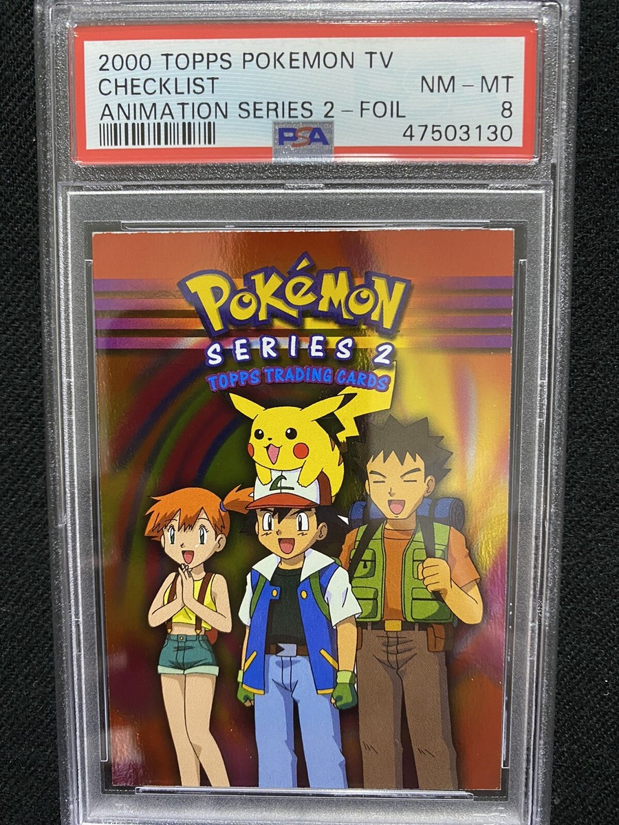 2000 Topps Pokemon TV Animation Series 2 Checklist Foil PSA