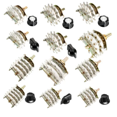 4/6 Pole 3/5/11 Position 2/3/4 Deck Band Channel Rotary Switch Selector w Knob