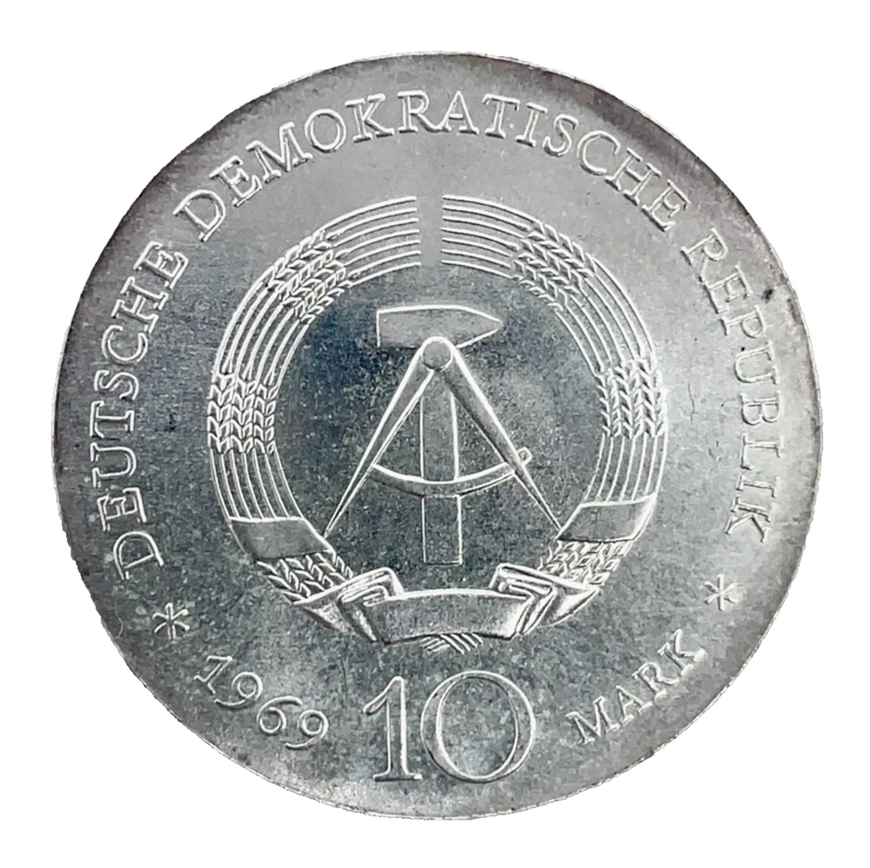 1969 GERMANY Johann Friedrich Bottger Pitcher 0.625 Silver 10 Mark Coin KM # 24 - Image 2 of 4