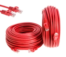 CAT6 Ethernet Patch Cord RJ-45 LAN Network Cable Red 50FT- 200FT Multi-Pack LOT