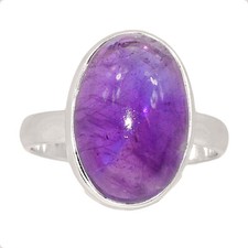 Natural Amethyst - African 925 Sterling Silver Ring Jewelry s.8 CR64199