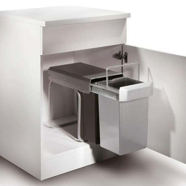 Wesco Double 1 Poubelle Double à Portes Rotatives Anthracite 2 Fâcher - Photo 1/2