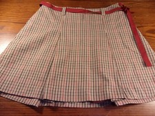 OLD NAVY COSPLAY PLAID SKIRT W/ RED TIE BELT SIZE 2 SI 729