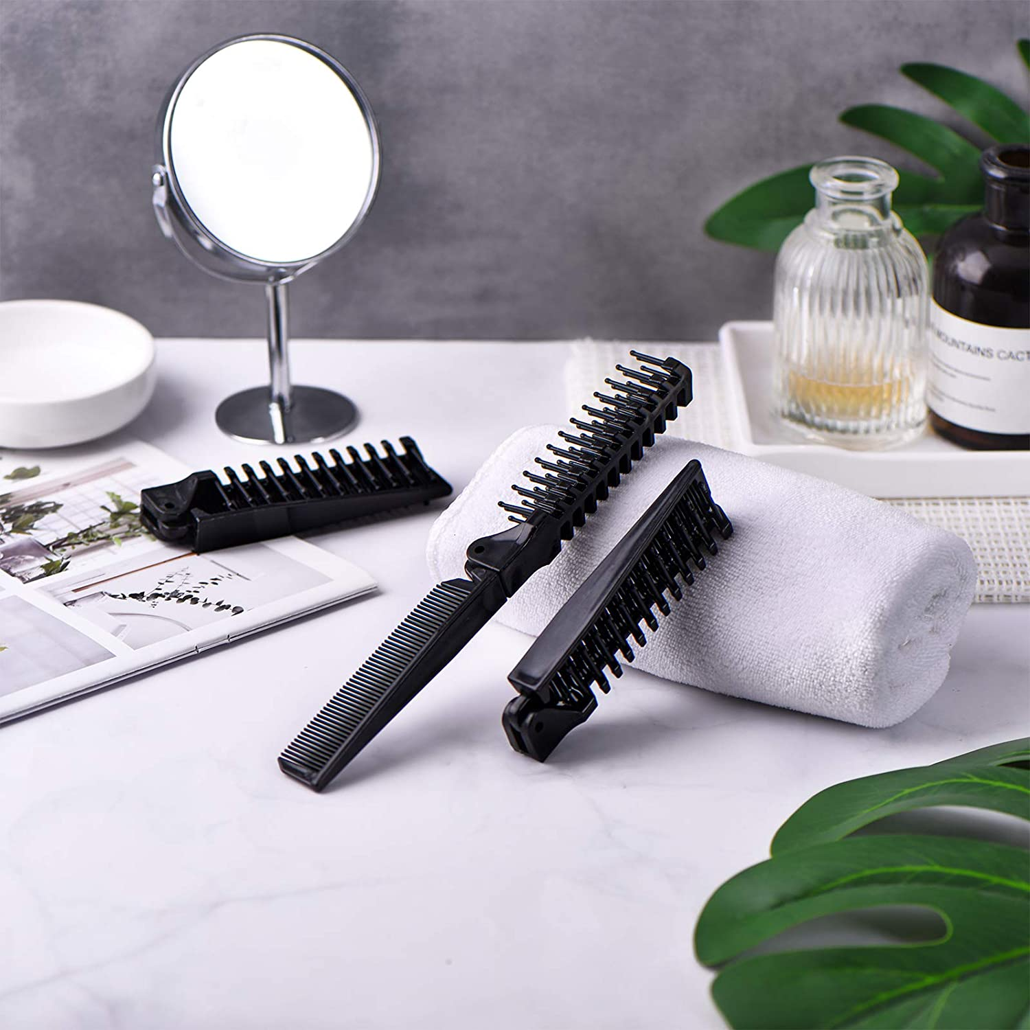 10 Pcs Portable Travel Folding Comb Brush Combo Compact Foldable Hair