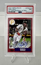 2022 Topps Update Series ONeil Cruz 1987 Rookie RC Auto Red /25 PSA 9 Pirates