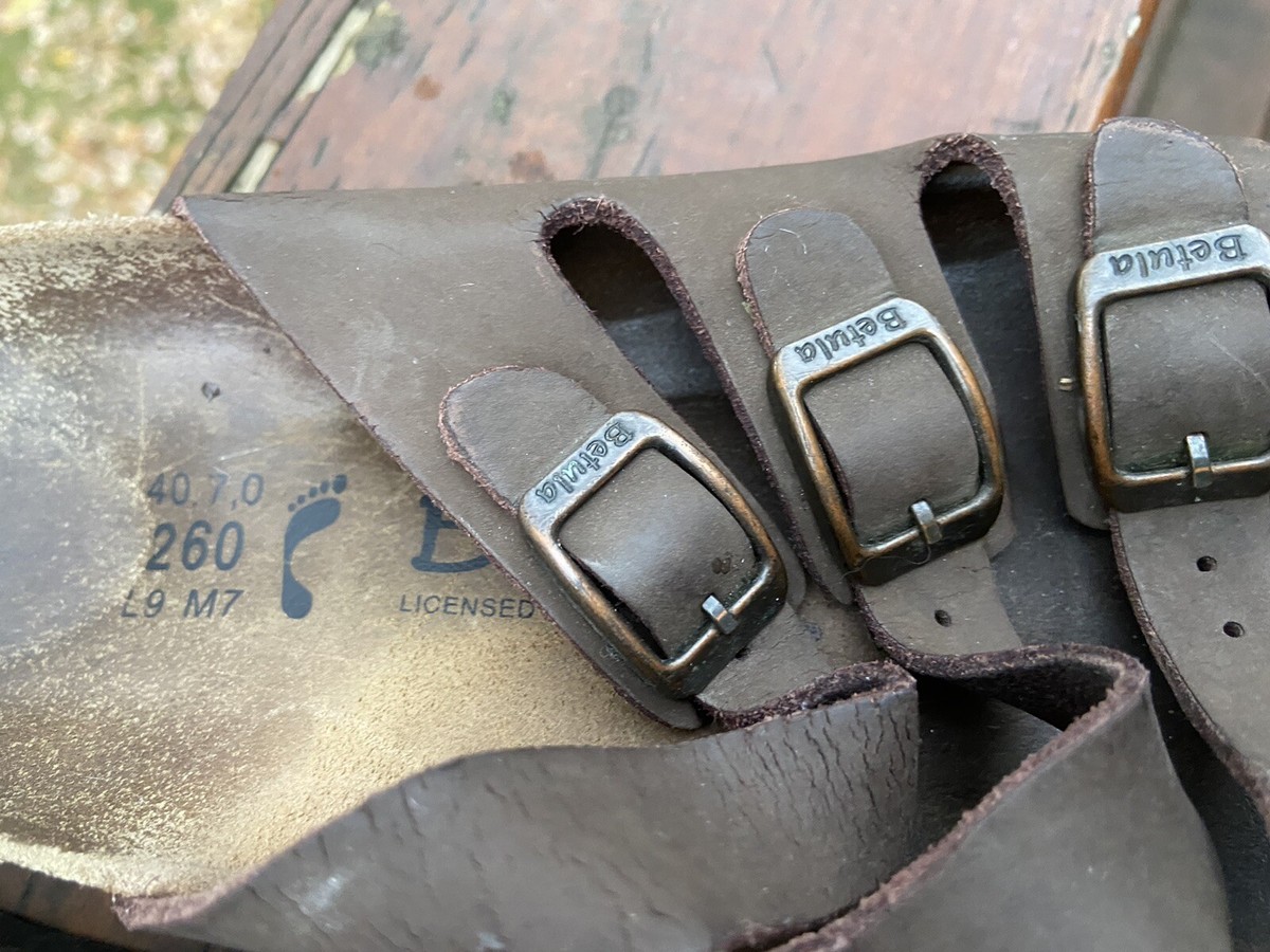 Birkenstock Betula 40 Size 9 Brown 260 Triple Strap Florida