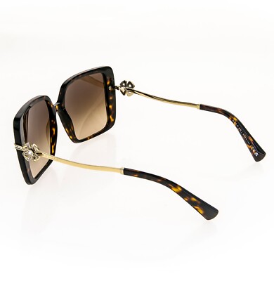 BVLGARI FLOWER BV8243B Gold Brown Havana Crystal Rectangle