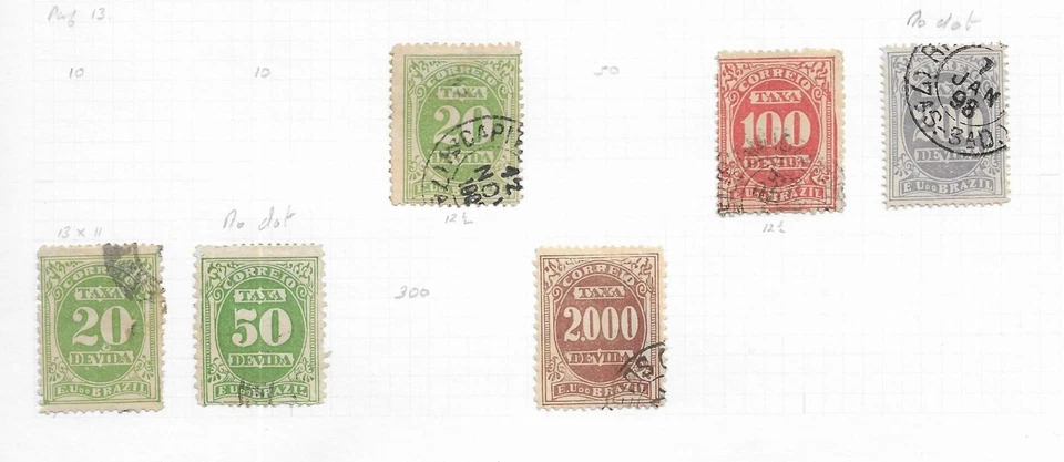 Brasil 1889-1949 franqueo debido colección en páginas de álbum Foto 4 de 4