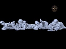 Morteros ligeros de infantería alemana X4 28 mm Segunda Guerra Mundial miniaturas de juego de guerra de resina sin pintar