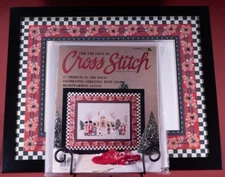 For the Love of Cross Stitch Nov. 1988 with Frame & Aida Cloth NEW Christmas