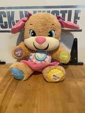 Fisher Price Musical Tummy Interactive Talking Learning Plush Puppy 13" Working