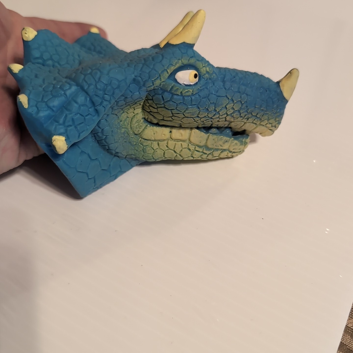 Vtg. Rubber Dinosaur Head Child's Hand Puppet Possiblely JA-RU Imperial?