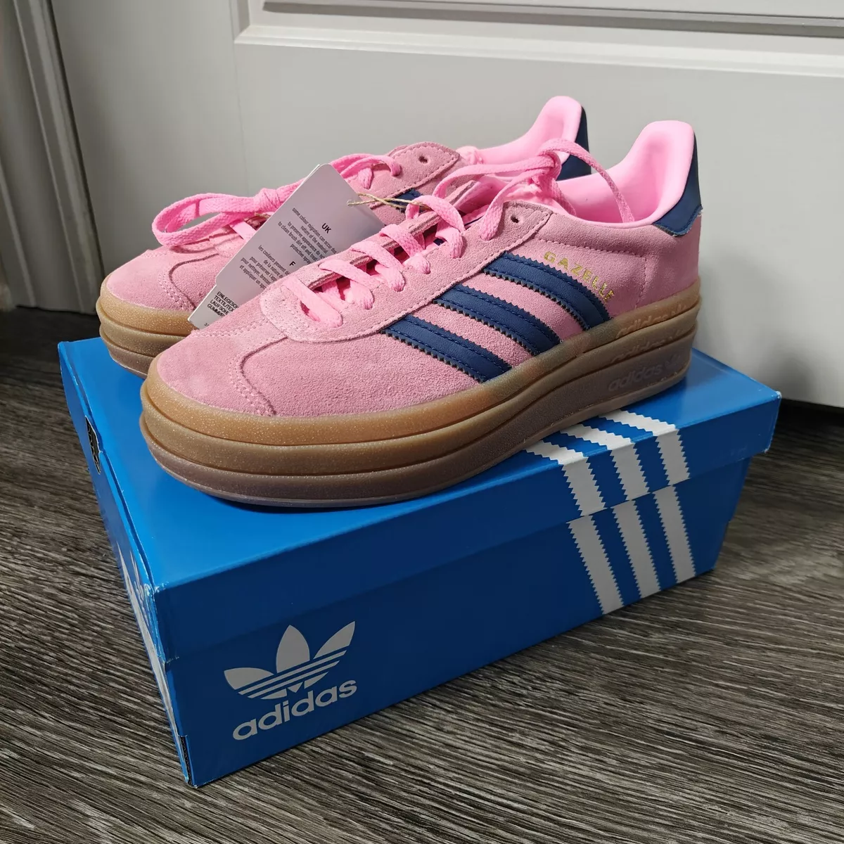 NWT Adidas Gazelle Bold Platform Gum Sole Sneakers Pink Glow