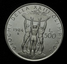 1984 Italy 500 Livre Xxiii Olimpic Game Los Angeles Dodgers